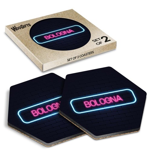 Hexagon mdf coaster neon - mdf,