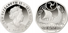 20p pence isle man - of, viking
