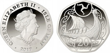 20p pence Isle of Man Viking Longboat ship Circ & Unc coin Manx UK  2017 - 2021