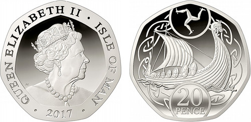 20p pence isle man - man, viking