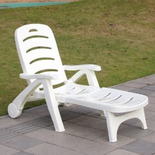 White Sun Lounger Folding