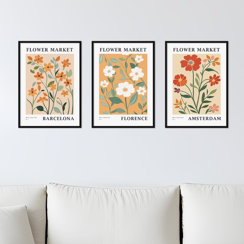 Set flower market art - 3,
