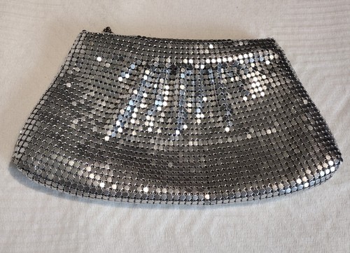 Women silver metal clutch - silver,