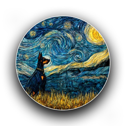 Doberman dog puppy - puppy, night