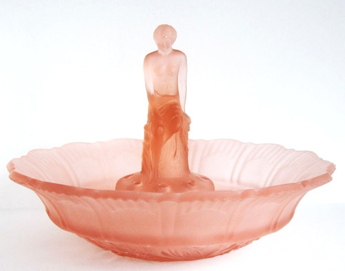Art deco frosted pink glass - deco,