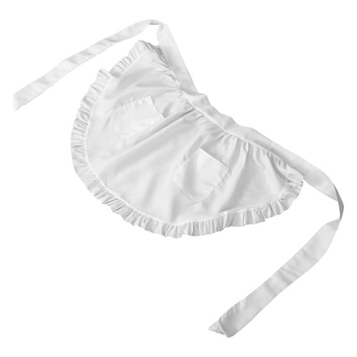 White maid apron for women - white,