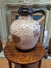 West German Large Pottery Vase Jar 1970 West Germany 70S Vintage, Fat Lava Vase 