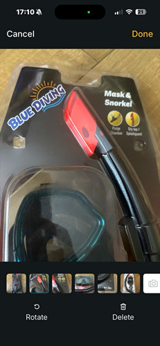Blue diving mask snorkel - mask,