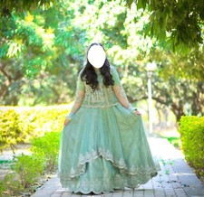 ShaPosh Aqua Green Formal Dress Wedding & Party Wear Medium Size