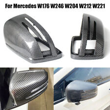 2 PCS Carbon Fiber Side Mirror Covers Caps For Benz W204 W212 W218 W176 W117