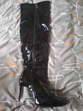 black over the knee pvc boots