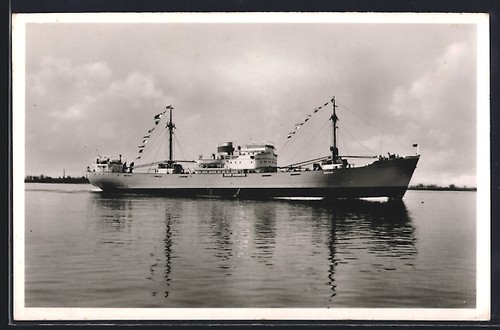 Postcard the merchant ship - postcard,