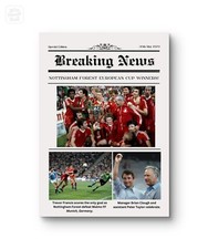 Nottingham Forest European Cup Winners 1979 Brian Clough Newspaper Style PrintA4
