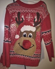 Reindeer Christmas Jumper Pom
