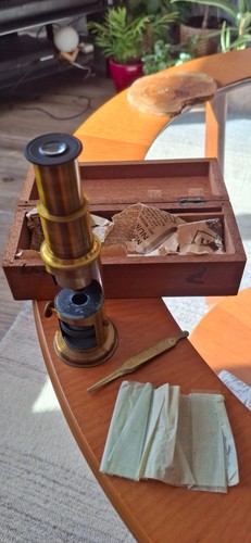 Antique field drum microscope - field,