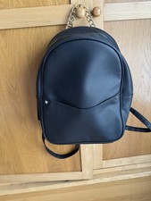 Primark Black Faux Leather Backpack
