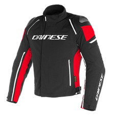 Dainese Racing 3 D-Dry Black/Lava-Red Sport Urban Touring Motorcycle Jacket