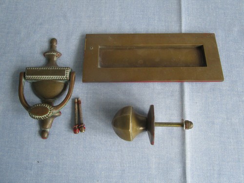 Vintage brass letter - brass, door