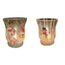 Crackle Effect Glass Tea Light