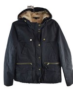 TOPSHOP Petite Navy Lined Windbeaker Jacket size Uk 14 Womens Hooded Casual