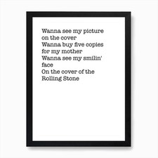 Rolling Stone Art Print Framed
