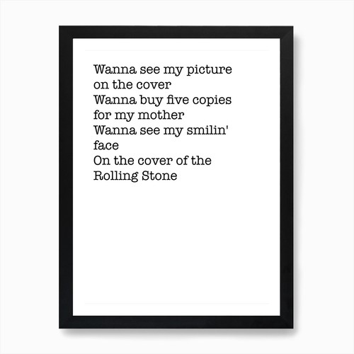 Rolling stone art print - rolling, framed