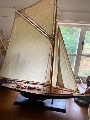 Wooden model sailing boat - sailing,