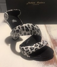 Julian Hakes Mojito High Heels Sandals Leopard Print Black Unique Design Size 37