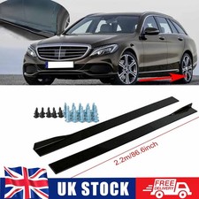 86.6" Side Skirt Extension Rocker Panel Splitter For Benz C-Class W204 W205 W203