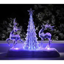 Christmas LED Reindeer Ornament Light Up Decoration Home Decor Musical Stag 24cm