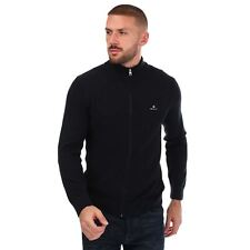 Men's Gant Cotton Piqué Zipped Cardigan in Blue