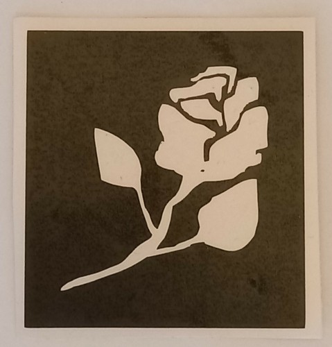 Rose flower with stem stencils