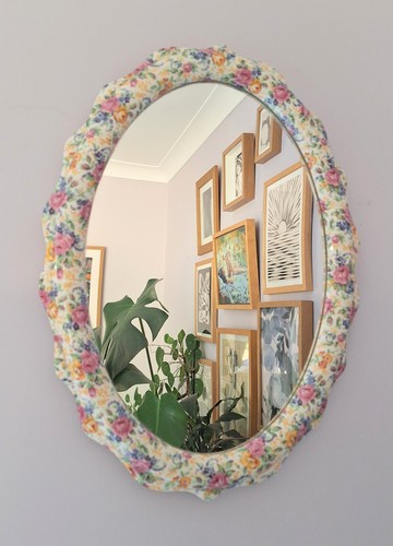 Chintz pottery wall mirror - chintz,