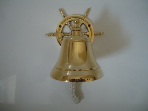 Ships bell with brass - with, wheel