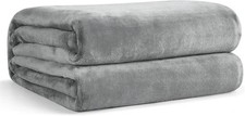 EHEYCIGA Fleece Blanket Grey Throws for Sofas Fluffy Warm Soft Blanket for Bed S