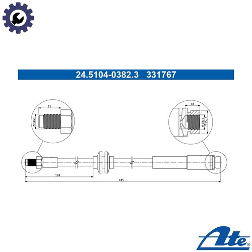 Brake hose 5104 0382 - brake, for
