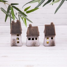 3 White Village LED Light Up
