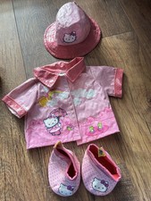 Build A Bear, Hello Kitty Sanrio, Pink Raincoat,  Hat & Wellies. 