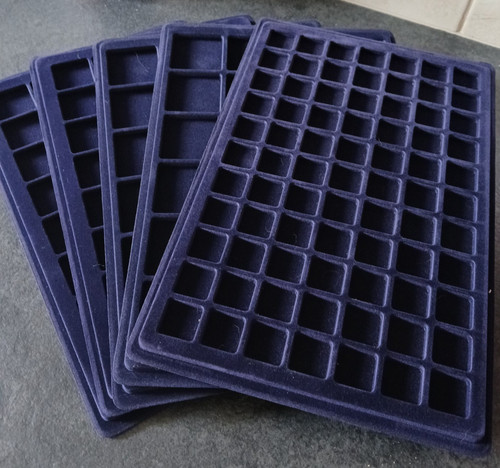 Five blue felt velvet - felt,