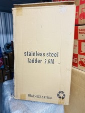 2.6M / 8.5Ft Stainless Steel Telescopic Folding Ladder Multi-Purpose Extendable