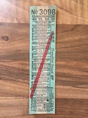 London transport trams - london, ticket
