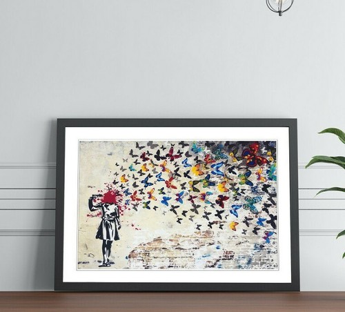 Butterfly brains banksy art - butterfly,