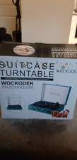 Wockoder KD-2008BL Portable Wireless LP Phonograph Record Player Turntable