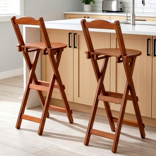 Kitchen bamboo folding stool - bamboo,