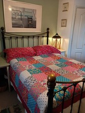 DUNELM - PATCHWORK PRINT QUILT/THROW/BEDSPREAD AND PILLOW CASES ~Fleur~