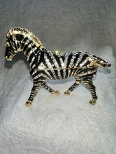 Zebra Bejewelled Enamel Hinged