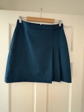 Blue & Black Houndstooth Mini Skirt From Hobbs UK Size 10