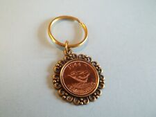 FARTHING COIN - WREN LIMITED EDITION BRONZE CASED PENDANT KEYRING - 1938 to 1955
