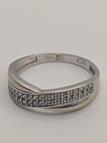 9ct white gold pave - pave, cz