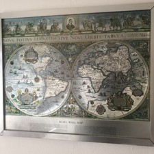 blaeu wall map picture in frame 55 x 42 cm